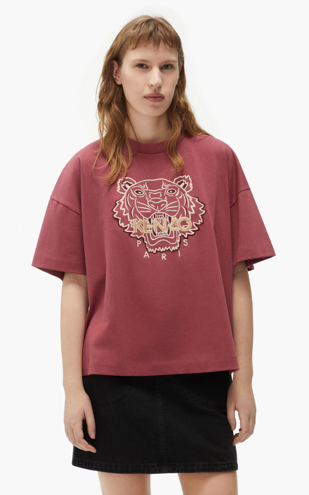 T Shirt Kenzo Femme Tiger boxy Noir JTRNO-4296